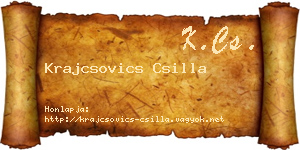 Krajcsovics Csilla névjegykártya