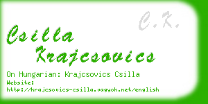 csilla krajcsovics business card